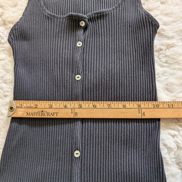 Zara Black Cotton Ribbed Midi Dress Medium - Picture 10 of 10